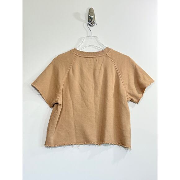 Spiritual Gangster Amore Terry Short Sleeve Sweatshirt In Biscotti Size XS - Picture 3 of 4